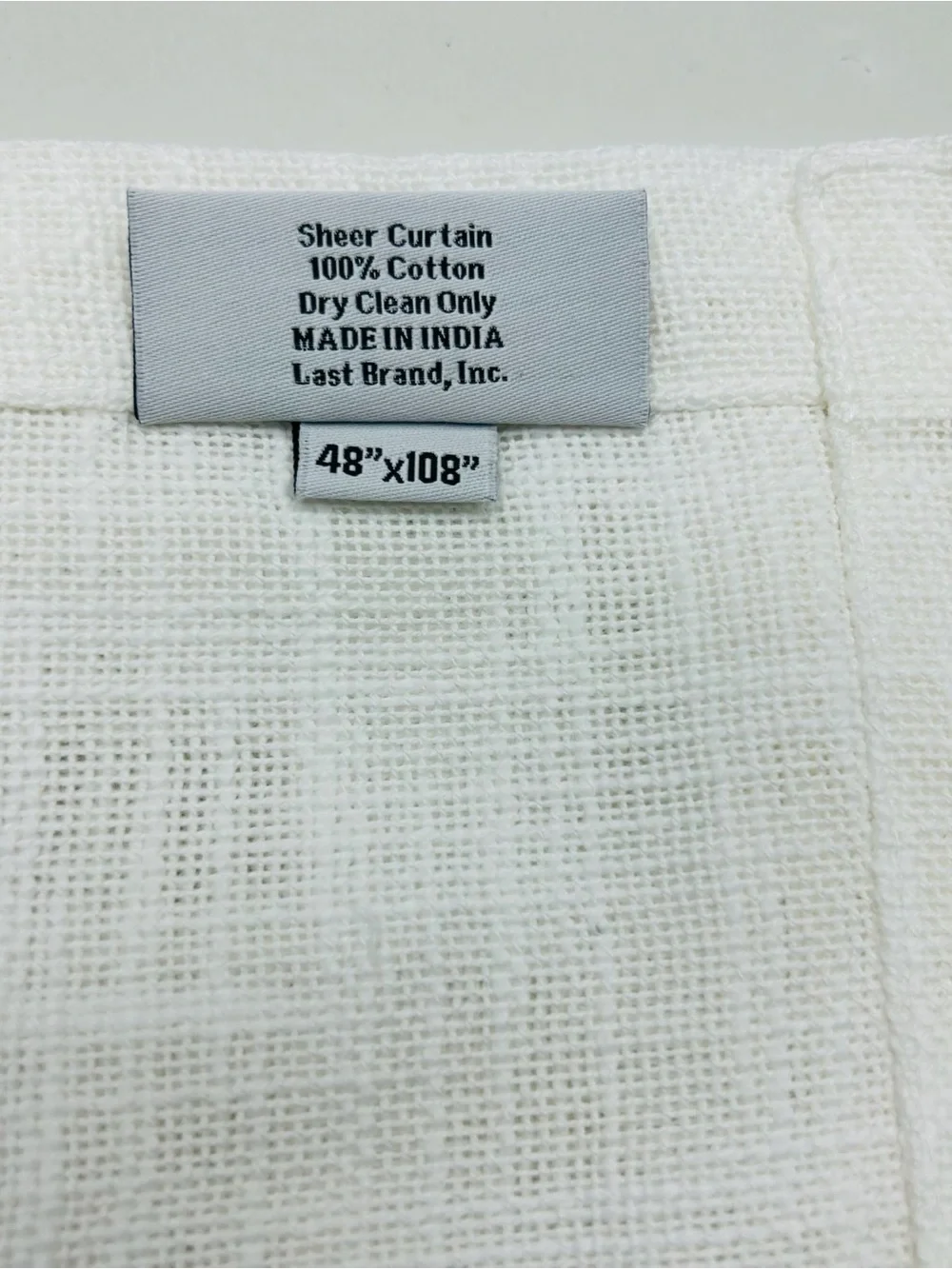 QUINCE Set Of 2 48x108 Cotton Sheer Curtains White 9944